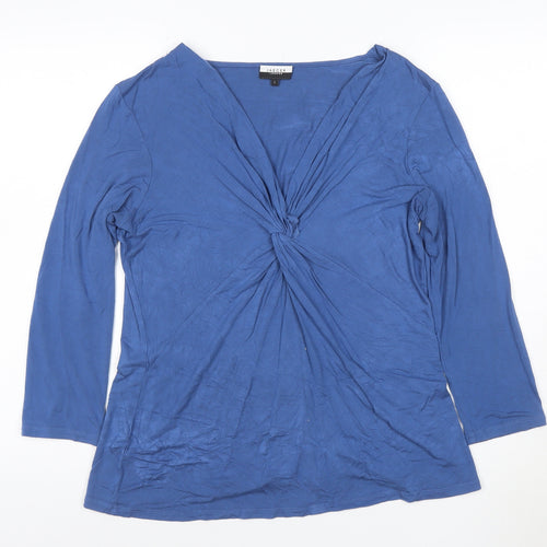 Jaeger Men’s Blue Long Sleeve V-Neck Stretch T-Shirt Size L