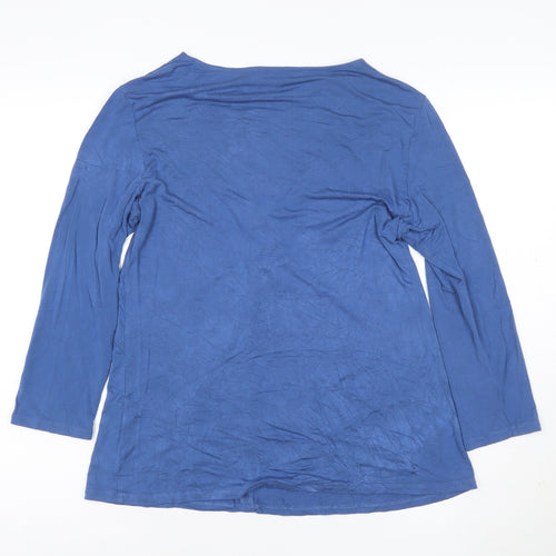 Jaeger Men’s Blue Long Sleeve V-Neck Stretch T-Shirt Size L