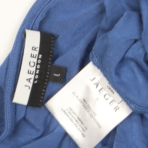 Jaeger Men’s Blue Long Sleeve V-Neck Stretch T-Shirt Size L