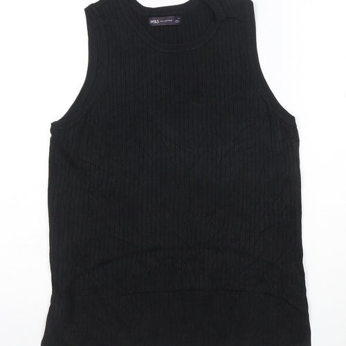 Marks and Spencer Women's Black Sleeveless Knit Tank Top Size 16