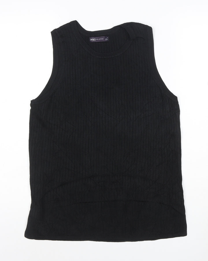 Marks and Spencer Women's Black Sleeveless Knit Tank Top Size 16