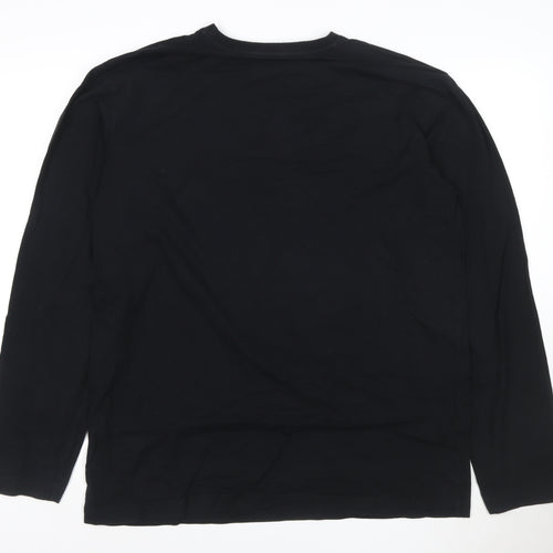 Quiksilver Men's Black XXL Long Sleeve Graphic Cotton T-Shirt