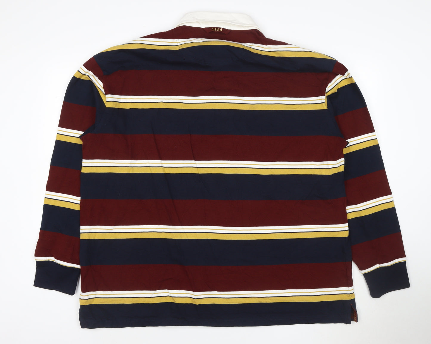 Marks and Spencer Men’s Multicoloured 2XL Striped Long Sleeve Polo