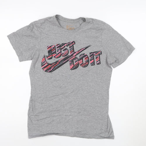 Nike Womens Grey Just Do It T-Shirt M Short Sleeve Sports Top