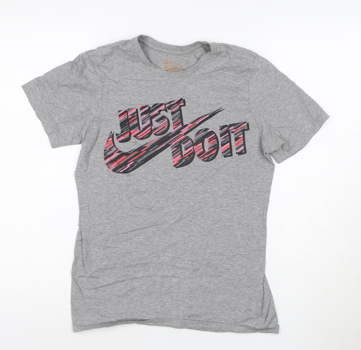 Nike Womens Grey Just Do It T-Shirt M Short Sleeve Sports Top