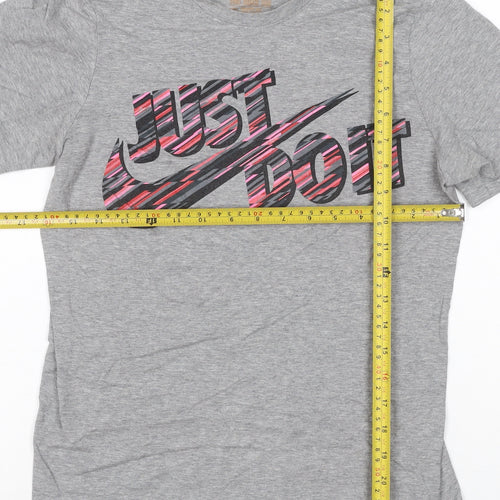 Nike Womens Grey Just Do It T-Shirt M Short Sleeve Sports Top