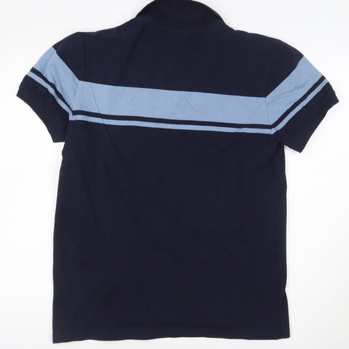 Sergio Tacchini Men's Blue Regular Fit Short Sleeve Polo L