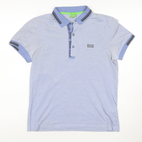 Hugo Boss Men's Blue Slim Fit Polo Shirt Size S Classic Style