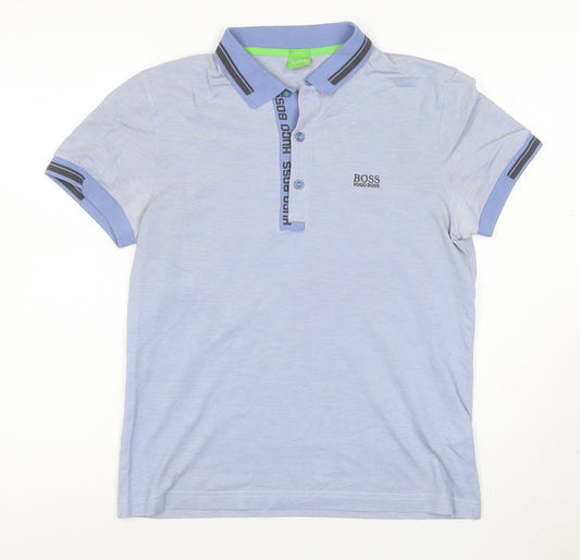 Hugo Boss Men's Blue Slim Fit Polo Shirt Size S Classic Style