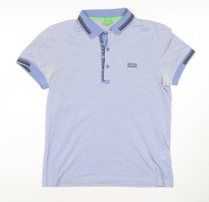 Hugo Boss Men's Blue Slim Fit Polo Shirt Size S Classic Style