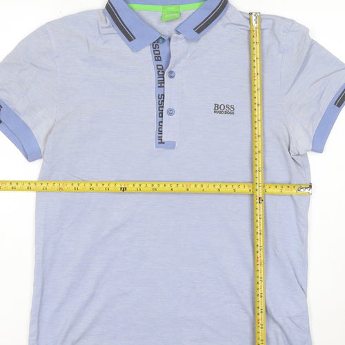 Hugo Boss Men's Blue Slim Fit Polo Shirt Size S Classic Style