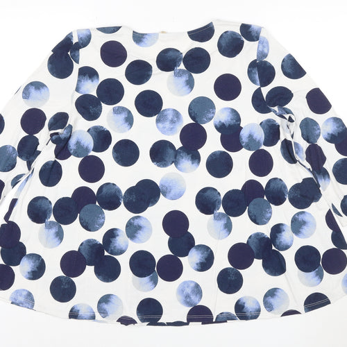 Phase Eight Women’s Blue Polka Dot 3/4 Sleeve Jersey Tunic Blouse M