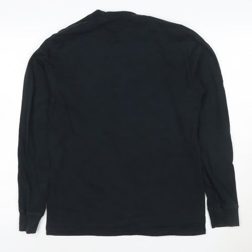 Converse Men's Black Long Sleeve Graphic Print Cotton T-Shirt M