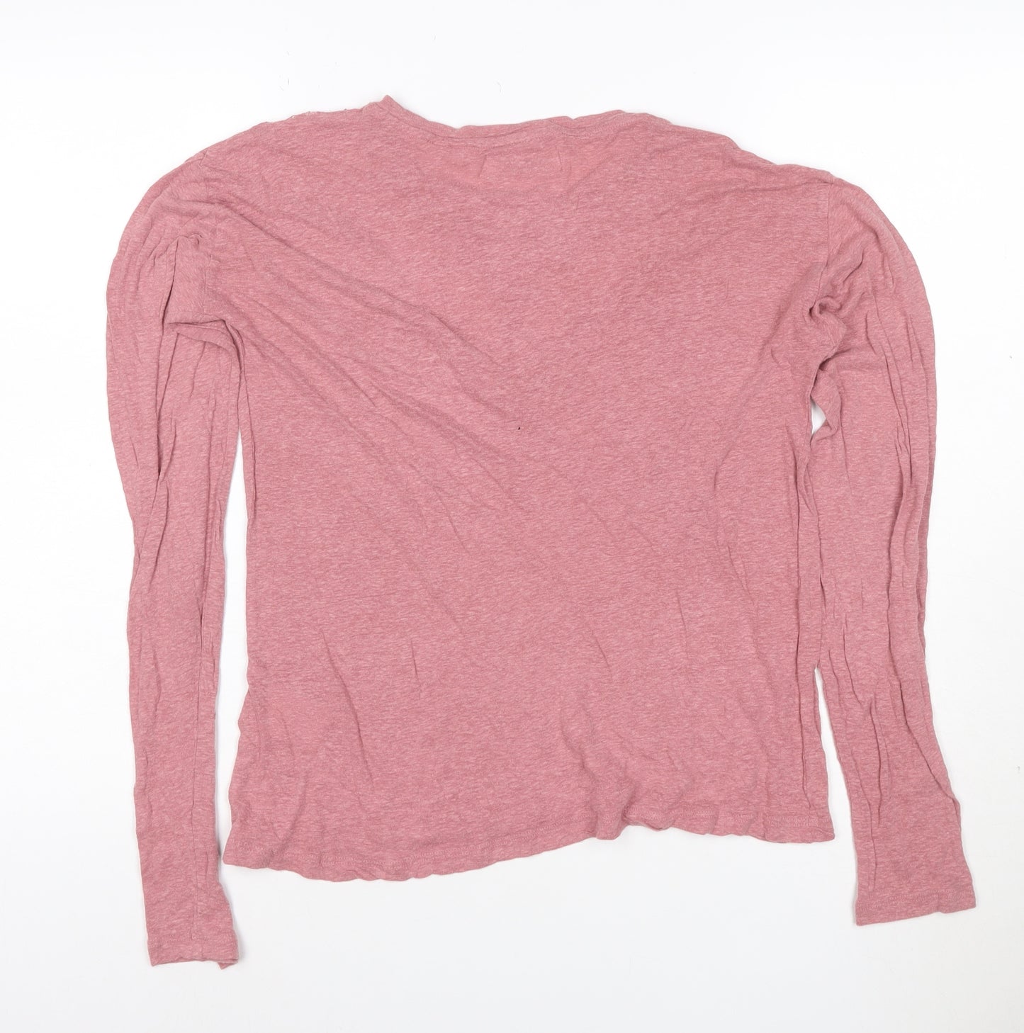 Superdry Womens Pink Long Sleeve Lace Jersey Top Size 10