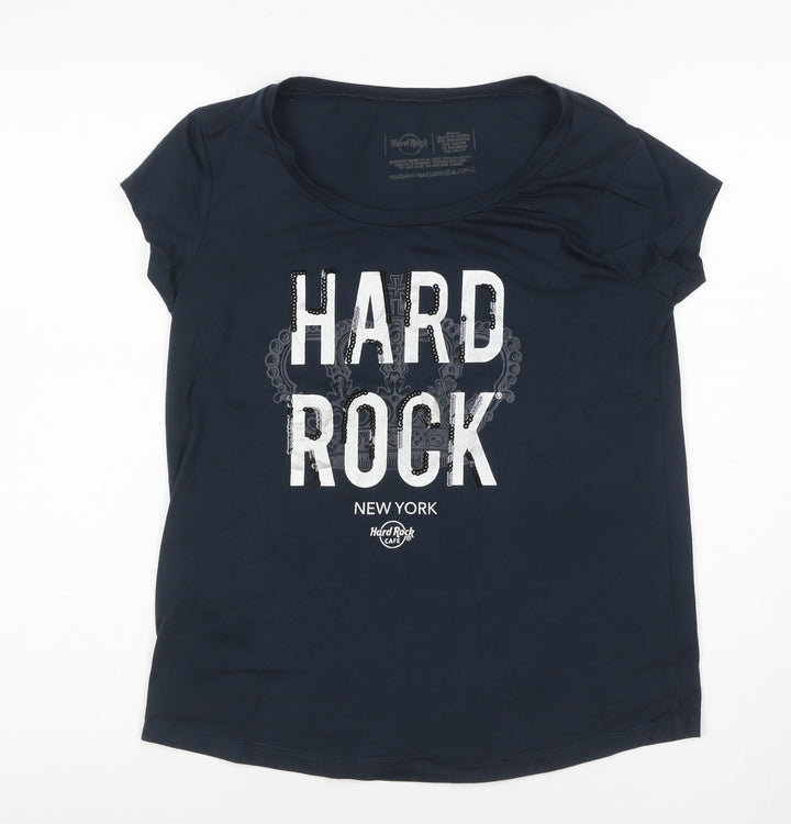 Hard Rock Cafe Women's Navy Small Graphic Short Sleeve T-Shirt