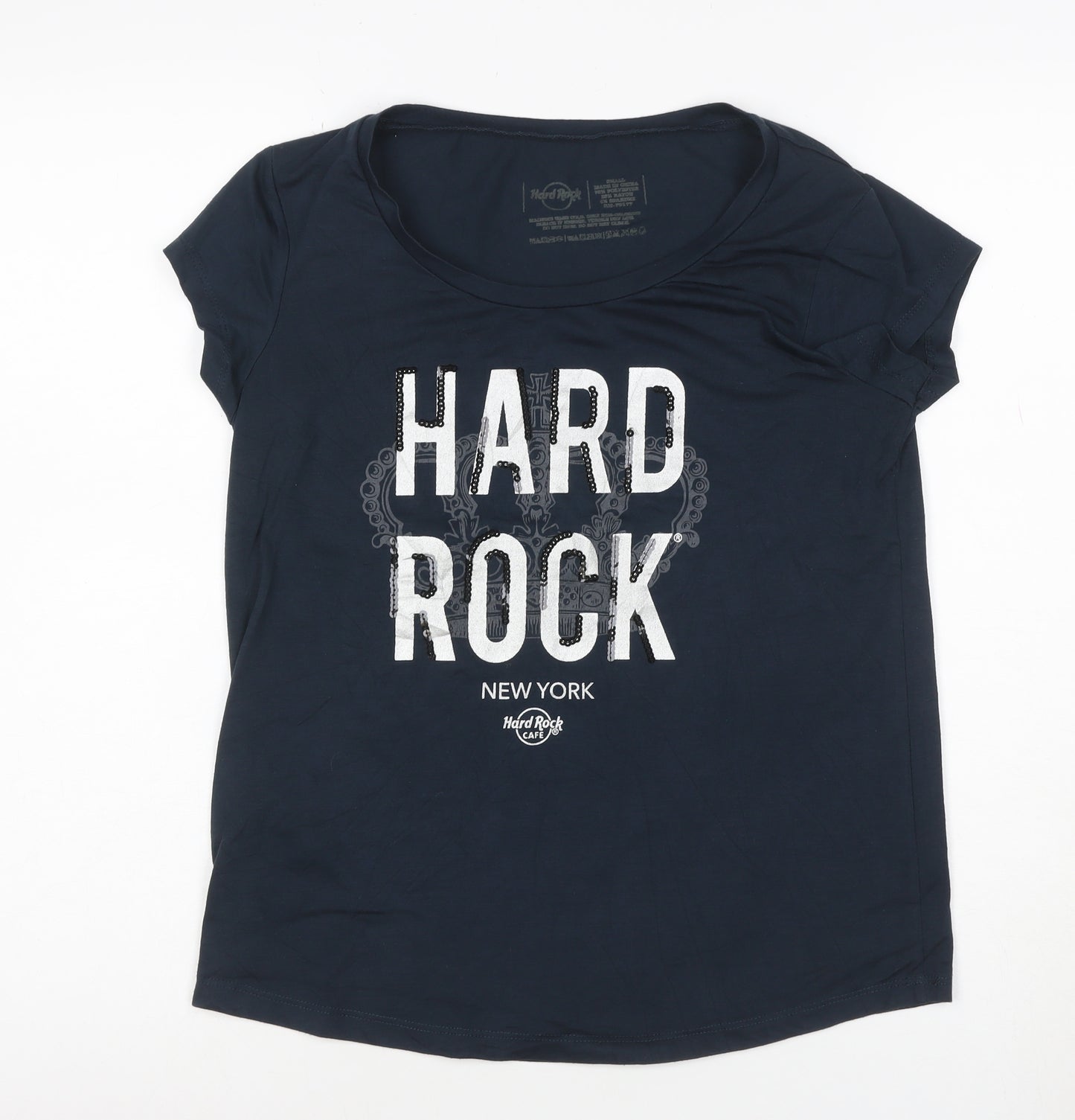 Hard Rock Cafe Women's Navy Small Graphic Short Sleeve T-Shirt