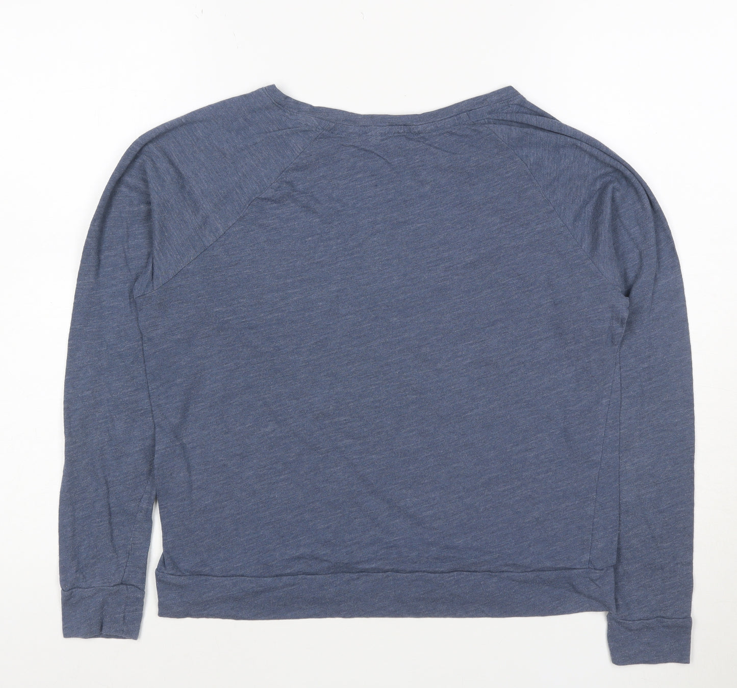 Victoria's Secret Womens Blue XS Long Sleeve Jersey T-Shirt with Lip Print