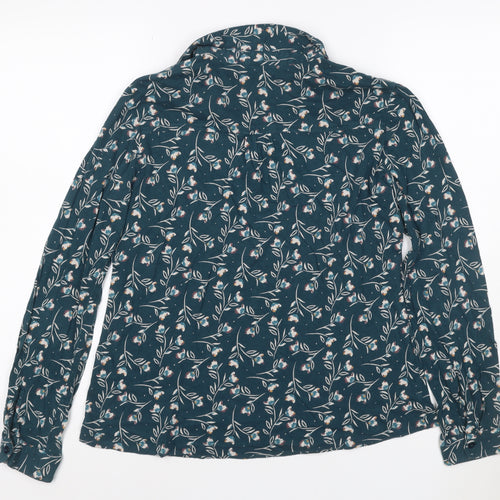 Seasalt Cornwall Women's Blue Floral Collared Cotton Tunic Blouse UK 12