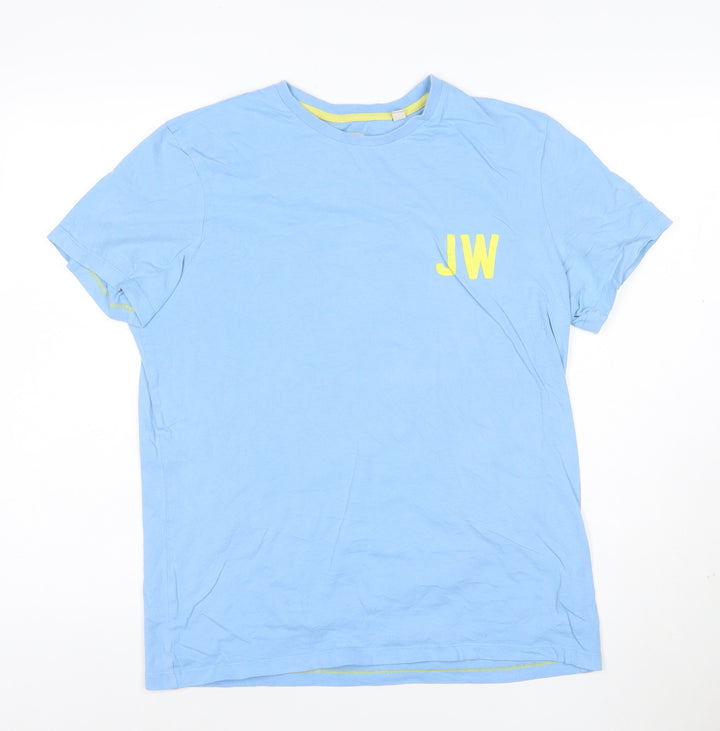 Jack Wills Women's Blue Cotton Crew Neck T-Shirt Size S