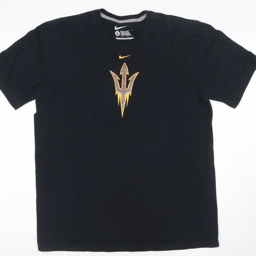 Nike Men's Black Regular Fit Cotton Graphic Sports T-Shirt Size L