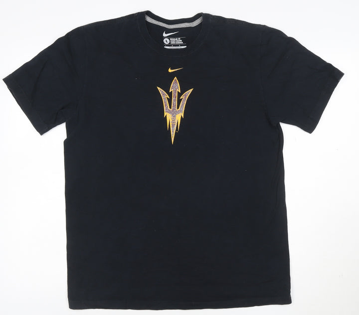 Nike Men's Black Regular Fit Cotton Graphic Sports T-Shirt Size L