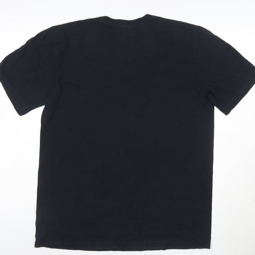 Nike Men's Black Regular Fit Cotton Graphic Sports T-Shirt Size L