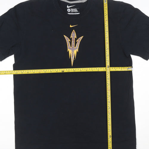 Nike Men's Black Regular Fit Cotton Graphic Sports T-Shirt Size L
