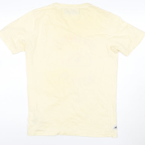 New Balance Men's Beige Track Club Cotton Crew Neck T-Shirt Medium