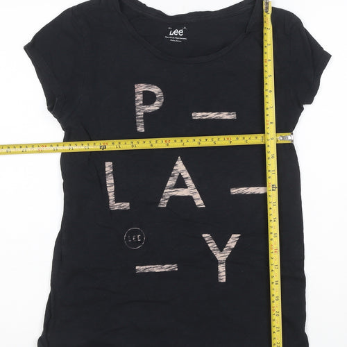 Lee Women's Black Cotton Short Sleeve Graphic T-Shirt Size S