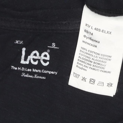 Lee Women's Black Cotton Short Sleeve Graphic T-Shirt Size S