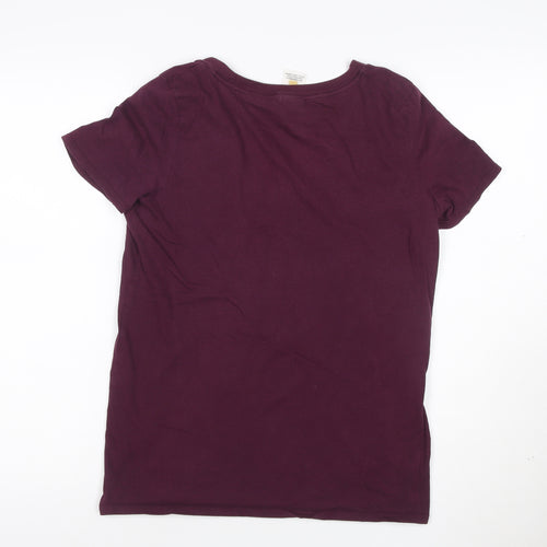 Victoria's Secret PINK Womens Purple V-Neck Short Sleeve T-Shirt Size S