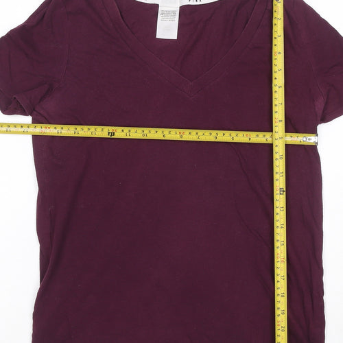 Victoria's Secret PINK Womens Purple V-Neck Short Sleeve T-Shirt Size S