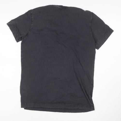 Diesel Mens Black Graphic Print Crew Neck Cotton T-Shirt XS
