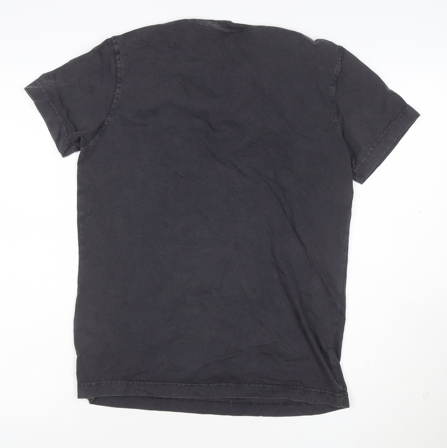 Diesel Mens Black Graphic Print Crew Neck Cotton T-Shirt XS