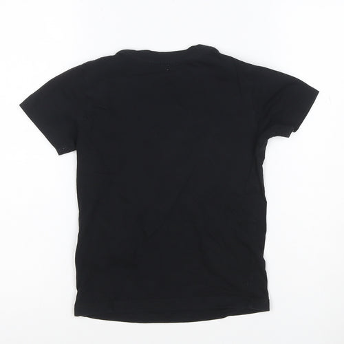 Diesel Boys Black Cotton Logo Short Sleeve T-Shirt 6 Years