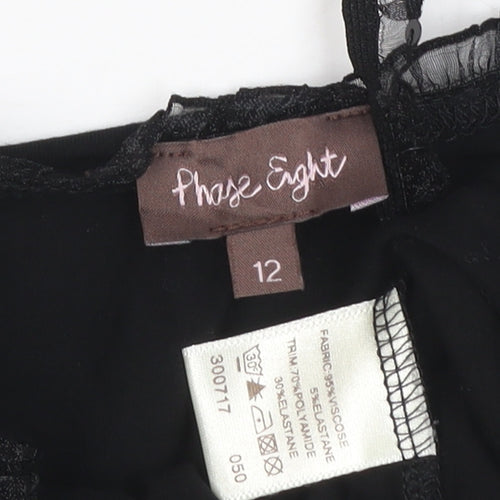 Phase Eight Women's Black Size 12 Camisole Viscose Top