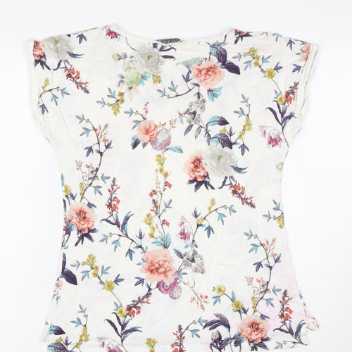 Oasis Women’s Multicoloured Floral Cotton T-Shirt Size S