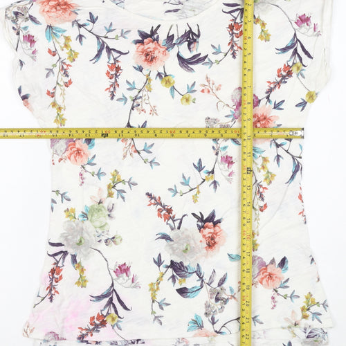 Oasis Women’s Multicoloured Floral Cotton T-Shirt Size S