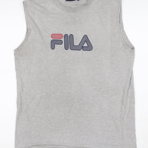 FILA Men's Grey Sleeveless Logo T-Shirt Size M Sportswear