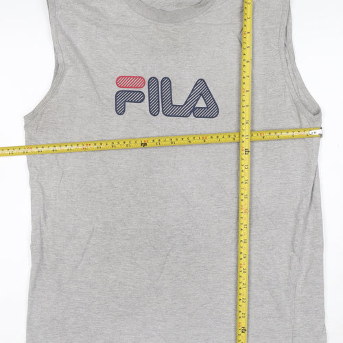 FILA Men's Grey Sleeveless Logo T-Shirt Size M Sportswear