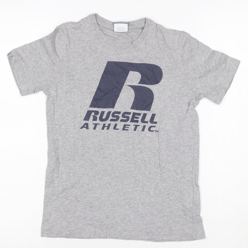 Russell Athletic Boys Grey Logo T-Shirt 9-10 Years Short Sleeve Sports Tee