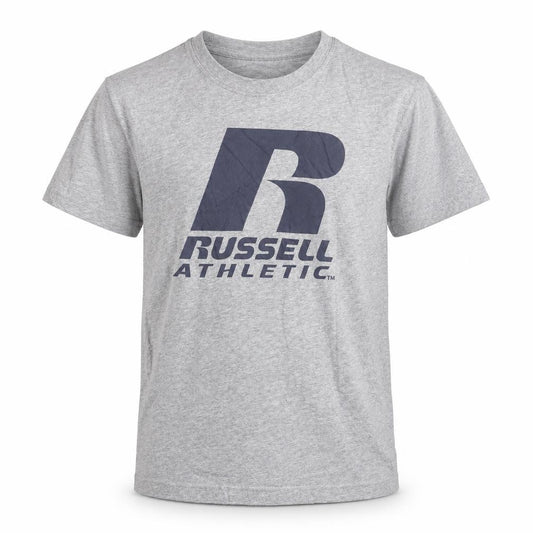 Russell Athletic Boys Grey Logo T-Shirt 9-10 Years Short Sleeve Sports Tee