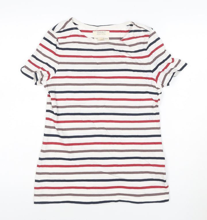 Seasalt Women’s Multicoloured Striped Organic Cotton T-Shirt Size 10
