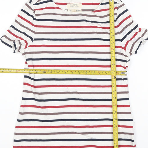 Seasalt Women’s Multicoloured Striped Organic Cotton T-Shirt Size 10