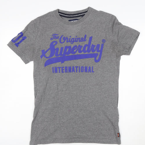 Superdry Men's Grey Short Sleeve Classic Fit Polo M