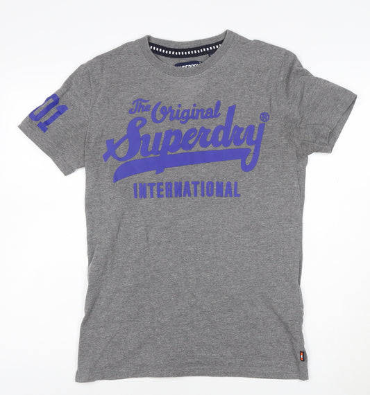 Superdry Men's Grey Short Sleeve Classic Fit Polo M