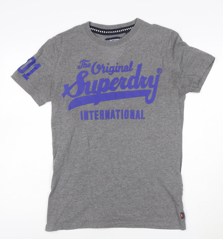 Superdry Men's Grey Short Sleeve Classic Fit Polo M
