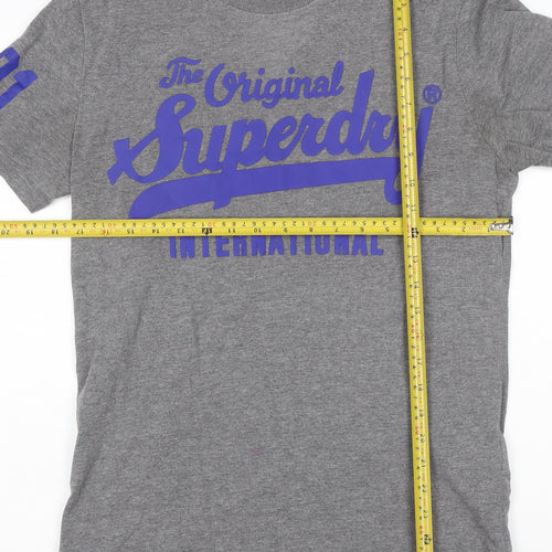 Superdry Men's Grey Short Sleeve Classic Fit Polo M
