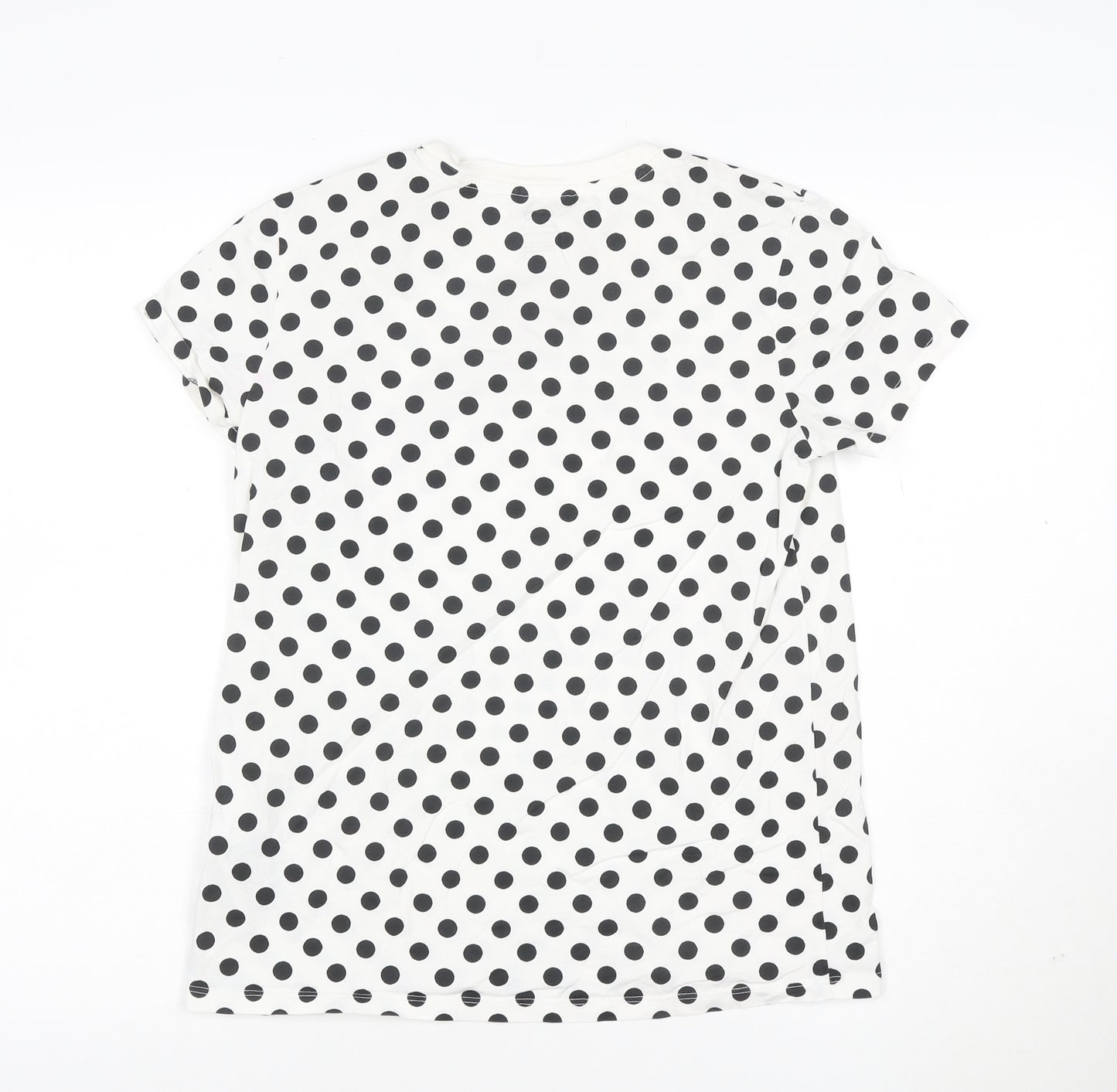 Levi's Women's White Polka Dot Cotton Crew Neck T-Shirt Size M