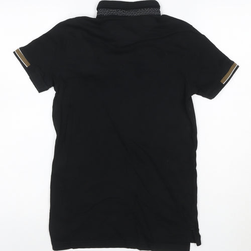 Next Boys Black 12 Years Polo Shirt Button-Down Collar 100% Cotton